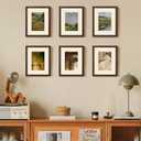 Upsimples 8x10 Picture Frame Set of 5, Display Pictures 5x7 with Mat or 8 x 10 Without, Wall Gallery Photo Frames, Brown