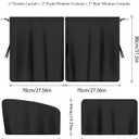 5PCS Car Window Shades,Auto Privacy Curtains with 4 Front&Rear Side Window Shade,98% Light Blocking Divider Curtain Baby Shades for Baby Sleeping Traveling Camping,Universal Car Accessories (Black)