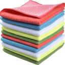 SINLAND Microfiber Dish Cloth for Washing Dishes Towels Rags Best Kitchen Washcloth Cleaning Cloths with Poly Scour Side -Used for Plates, Bowls and Dishes, 5 Color Assorted 12inchx12inch 10pack