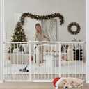 67.3-81.1" Extra Wide Baby Gate for Stairs No Drilling, 30" Tall Auto Close Press Mounted Baby Gate for Doorways, Adjustable Width Walk Through Long Gates for Kids or Pets, white