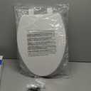 Toilet seat Elongated with Slow Close Hinges, Four Bumpers Never Loosen and Easily Remove, Two Sets of Parts, Plastic, White