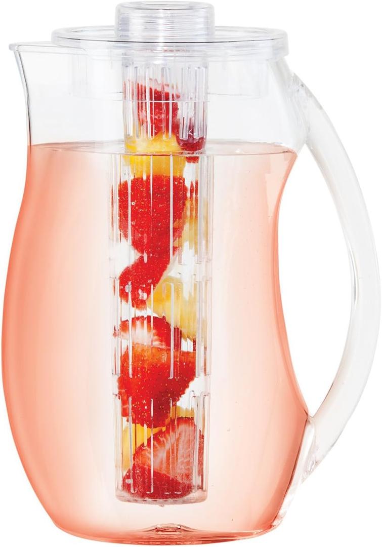 OGGI Acrylic Infusion Pitcher-Plastic Water Pitcher, Fruit Infuser Water Container Tea Infuser with Lid