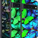 Google Pixel 6 Pro Case, Slim Fit Glow in The Dark Luminous Hybrid Hard PC Soft TPU Bumper Shockproof Drop Protective Girls Women Men Phone Cover for Google Pixel 6 Pro 6.71",Butterfly