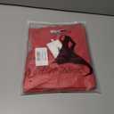 Women's Short Sleeve Cropped Cardigan Button Down Sweater Lightweight Knit Shrugs (Red, XL)