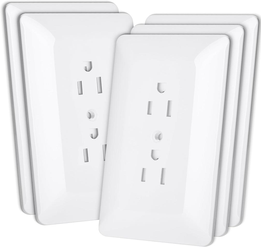 Bates Duplex Wall Outlet Covers - 5 Pack, White Wall Plates