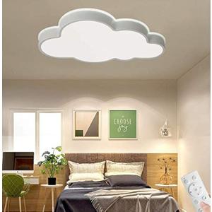LAKIQ Modern Dimmable Acrylic LED Lights with Remote Creative Cloud Shape Children Room Flush Mount Ceiling Lighting Fixture for Kids Bedroom Kindergarten Living Room(25.5'',Stepless Dimming)