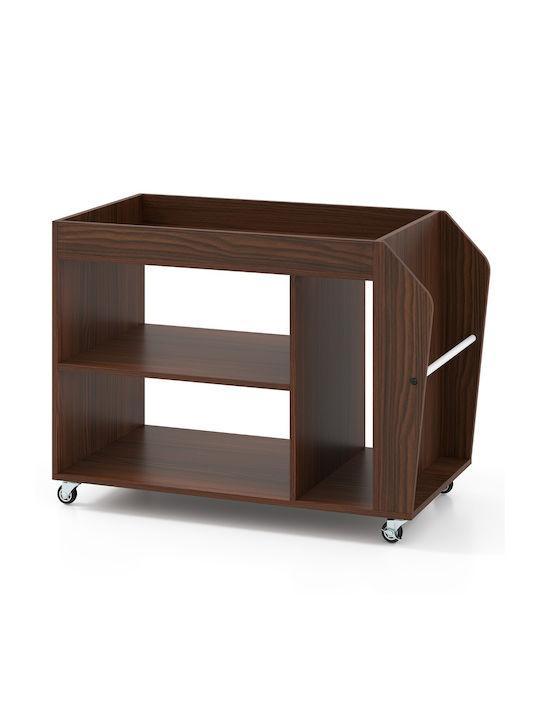 Rectangular Side Table Wooden Walnut L76xW39.5xH55cm.