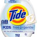 Tide PODS Free & Gentle Laundry Detergent Soap Pacs, 112 Count, Tide PODS Laundry Detergent, Laundry Detergent Pacs, Laundry PODS Detergent