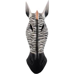 The World of Feathers African Safari Jungle Animal Mask, Wall Hanging Decor, Unique Wall Art Sculpture (Black Zebra, 20 x 6.5 x 3.5 inches)