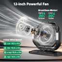 Ausic 12" 20L Portable Misting Fan, 30000mAh Fast Rechargeable Battery Water Cooling Fan, Oscillating Outdoor Fans with Adapter, LED Light, Timer, Caster, for Patios/Camping/Beach Summer Essentials