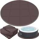 Nuanchu 78" Round Hot Tub Pad, 0.6 in Thick EVA Foam Hot Tub Mat, Brown