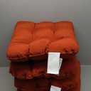 19x19 Outdoor Chair Cushions Set of 4, Wicker Patio Furniture Cushions with Tufted Buttons, Thick Outdoor Seat Cushions for Lawn Chairs, Overstuffed and Water Resistant, Brick Red