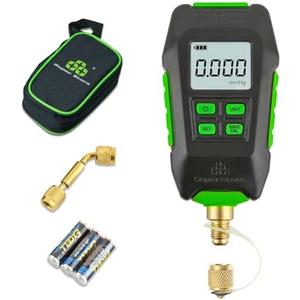Wisscool Digital Micron Vacuum Gauge 1/4" SAE, Digital Pressure Tester Meter HVAC, Alarm Notice, Temp Compensation, LCD Display, 4 Units