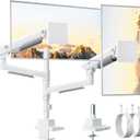 monTEK Sleek Aluminum Monitor Arm for 1757 Ultrawide Screens up to 59 lbs, USB 3.0 A/C, Heavy Duty Dual Monitor Arm Desk Mount, Pneumatic Lift, Quick-Release Plate, Clamp/Grommet, max VESA 100x100 (White)