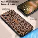 KANGHAR for iPhone 13 Pro Case Brown Leopard Print Pattern Cute Cheetah Wristband Stand Phone Cover for Women Girls Men Shockproof Slim Protective Cover for iPhone 13 Pro 6.1 Inch