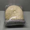 Kathfly Set of 4 Decorative Round Pleated Throw Pillows, Classy Velvet Pumpkin Round Throw Pillows, Decorative Floor Pillow for Bed Chair Home Sofa Decor, 14" Diameter(Multicolor)