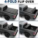 Hard Quad-Fold Truck Bed Tonneau Cover w/LED Lamp Compatible with 2016-2026 Nissan Titan (Non-XD) 5.6FT-67 Inch Bed Cover