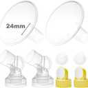 Nenesupply Pump Parts 24mm Flanges Compatible with Medela Breastpump Flange Valve Membrane Connector Compatible with Personalfit Connector Not Original Medela Pump Parts. Pump in Style Symphony