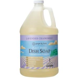 Ginger Lily Farms Botanicals Plant-Based Liquid Dish Soap, Concentrated Formula with Max Grease Cleaning Power, Cruelty-Free, Lavender Chamomile Scent, 1 Gallon Refill (128 Fl. Oz.)