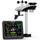 Sainlogic Home Weather Station with Rain Gauge and Wind Speed, Weather Stations Wireless Indoor Outdoor with Rain Gauge Outdoor, Temperature, Humidity, Forecast, Moon Phase, Alarm Clock(No WiFi)