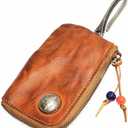 1 Pcs Leather Mini Medieval Pouch Keychain, Coin Organizer, Change Holder, Leather zipper Pouch for Men & Women