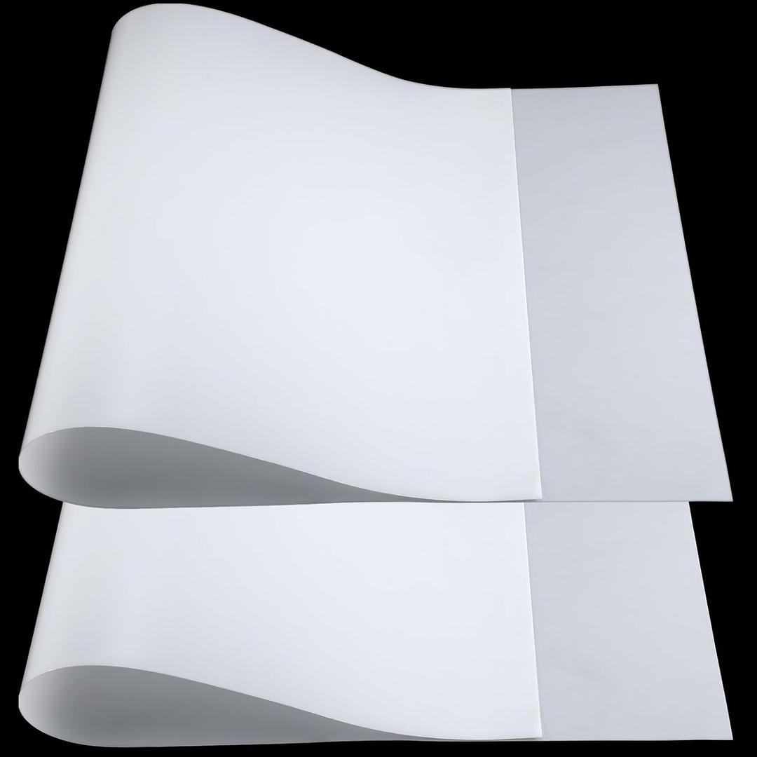 Pushglossy 2 Pcs 48" x 24" x 1/30'' Flexible Translucent PE Plastic Sheet Translucent Polyethylene Plastic Stencil Template Sheet for DIY Art Craft, Silhouette, Template Material