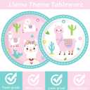 ZOIIWA 96 Pcs Llama Birthday Party Supplies for 24 Guests Alpaca Llama Birthday Plates Napkins Tableware Party Decorations Mexican Cactus Dinnerware Favor for Kids Girls Baby Showers