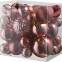 Prextex 36-Pieces Champagne Christmas Ornaments Set - Shatterproof, Festive Christmas Balls Decorations in 3 Sizes and 6 Styles with Hanging Loops for Tree, Wreath, and Dazzling Holiday Party Decor