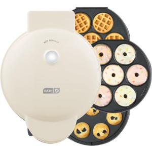 DASH MultiMaker Treat Maker System, Mini Donuts, Waffle Bites, Mini Cupcakes - Cream