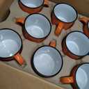 Set of 16 Ceramic Campfire Mugs – 15 Oz, Orange – Coffee & Tea Cups for Home, Work, Travel, Camping – Customizable, Great for DIY, Events, Companies