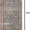 Loloi Amber Lewis Billie Collection, Ocean & Brick 2'-6" x 9'-6" Area Rug – Antique & Distressed Accent Rugs for Living Room, Bedroom, Entryway & Hallway, No Shed High Traffic Area Home Decor Rug