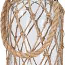 Pampas Grass Vase, Boho Home Decor for Bedroom/Living Room/Coffee Table/Entryway/Office/House, Fall Farmhouse Decor, Glass Vase with Hand-Woven Hemp Rope, Room Decor Aesthetic, Modern Home