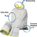 Large Trash Bags, Big Tall heavy duty 21 Gallon/ 50-90 Liter Drawstring Trash Bags, Easy-Dispense Leaf Roll, tear-free design, Extra-Strong Unscented 30 Count for Kitchen & Household & Commercial.