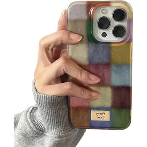 Trendy Aesthetic Cute Case for iPhone 17 Pro Shockproof Design Slim Fit Protective Cover Kawaii Colorful Phone Case Women Girls (Colored squares)