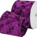 MEEDEE Purple Wired Velvet Ribbon 4 Inch Wide Double Sided for Christmas Tree, Holiday Crafts, Home Decor, Topper Bow, Garlands, Wreaths (10 Yards)