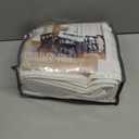 White Short Linen Curtains 45 Inch Length 2 Panel Set for Small Windows Rustic Country Linen Cotton Light Filtering Drapes Privacy Pinch Pleated Back Tab Semi Sheer Kitchen Curtains 45 Inches Long