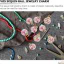 BESPORTBLE Star Sequin Glass Ball Charm: 40Pcs Colorful Glass Ball Pendants with Sparkling Sequin Filled Beads for DIY Jewelry Making - Perfect for Earrings, Necklace Pendants & Craft Projects