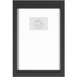 Hakuna Pets Deluxe Aluminum Pet, Cat and Dog Door with 2-Way Locking Panel for Screens, Doors and Walls up to 2.8" Thick, Large, Black