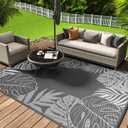 COCOER Tropical Outdoor Rug 5x8 Reversible-Waterproof Patio Rug-Quick Dry Outdoor Carpet-Outdoor Area Rugs Indoor Outdoor Rugs-Outside Rug Patio Decor for Porch Deck Balcony Backyard