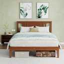 Solid Wood Bed Frame, Full Size Platform Bed Frame with Headboard, Sturdy Wood Slat Support, Heavy Duty Pine, No Box Spring Needed, Noise-Free, Easy Assembly, Full XL