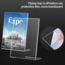 Relx Acrylic Sign Holder 8.5 x 11, Slant Back Acrylic Display Stand, Clear Frames Plastic Sign Holder for Store, Restaurant (12 Pack)