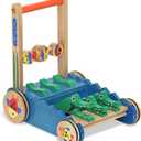 Melissa & Doug Deluxe Chomp and Clack Alligator Wooden Push Toy and Activity Walker
