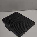 Large Premium Silicone Dish Drying Mat for Kitchen Counter - 18.5"x13" Non-Slip, Heat-Resistant (450F) with Fast Drain & Hanging Hole, Multi-Use Kitchen Sink Drying Mat (Black)