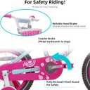 JOYSTAR Paris Girls Bike for Ages 3-8 Years Old, 14 16 18 Inch Kids Bike with Training Wheels, Basket and Handbrake, Multiple Colors