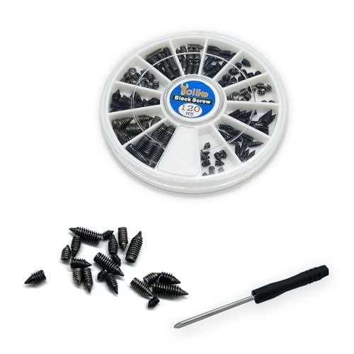 120 pcs Nickel Plated Tip Screws Pointed Cross Slot Leather Accessories 12 Sizes Black Belt Screws Include M2*3-M2*6, M2.5 * 3-M2.5 * 8, M3*3-M3*8 with 2mm Screwdriver for Belt Buckle Wallet Handbag 120 pcs Nickel Plated Tip Screws Pointed Cross Slot Leather Accessories 12 Sizes Black Belt Screws Include M2*3-M2*6, M2.5 * 3-M2.5 * 8, M3*3-M3*8 with 2mm Screwdriver for Belt Buckle Wallet Handbag