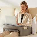 Reading Lap Pillow, Lap Desk Pillow for Bed, Laptop Arm Rest Pillow for arms for Reading, Working in Bed Couch(Grey)