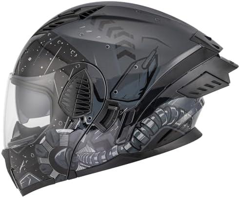OUMURS Modular Motorcycle Helmets Full Face Flip up Street Bike Motorcycle Helmet for Unisex Adult Model-167
