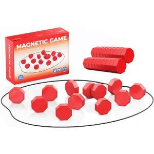 Magnetic Chess Set, Magnet Board Game with String & Full-Size Stones, Travel Magnetic Games for Family Night/Party/Camping, 2 Player Puzzle Strategy Games for Adults