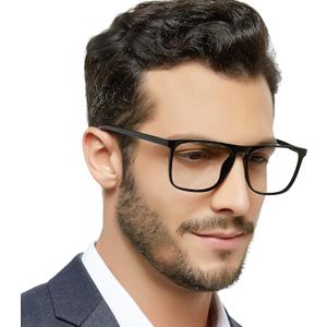 MARE AZZURO Men's Lightweight Reading Glasses Designer Readers, A-black Magnification Strength: 1.75 x