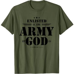 Christian Gifts Religious Bible Verse Scriptures God's Army T-Shirt Small